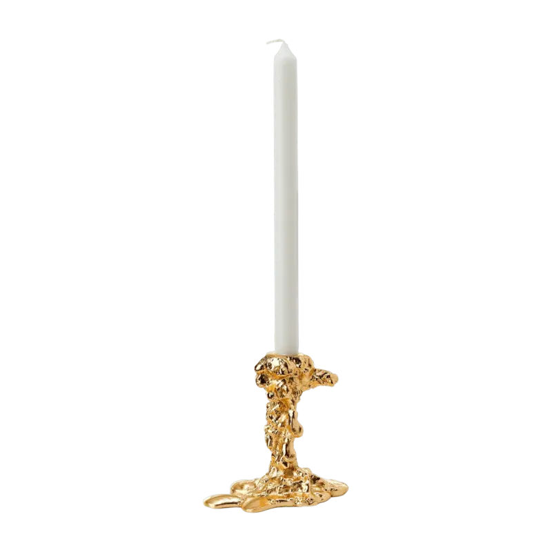 Bougeoir doré 14 cm Drip - Pols Potten - The Cool Republic