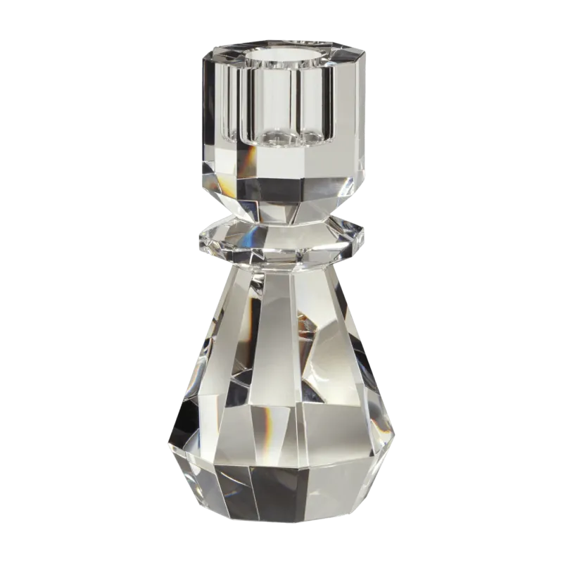 Bougeoir en cristal transparent h14cm Gem - Hübsch - The Cool Republic
