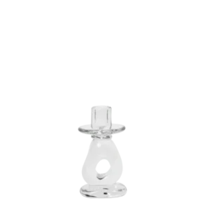 Bougeoir en verre soufflé transparent 9 x 16 cm Damo - Ferm Living - The Cool Republic