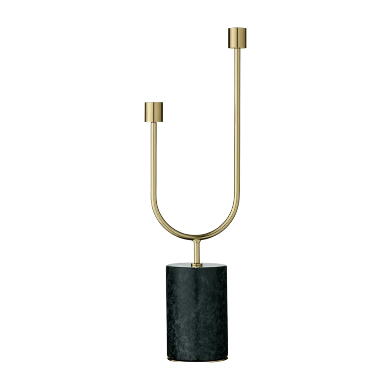 Bougeoir vert forêt et doré 8 cm Grasil - AYTM - The Cool Republic
