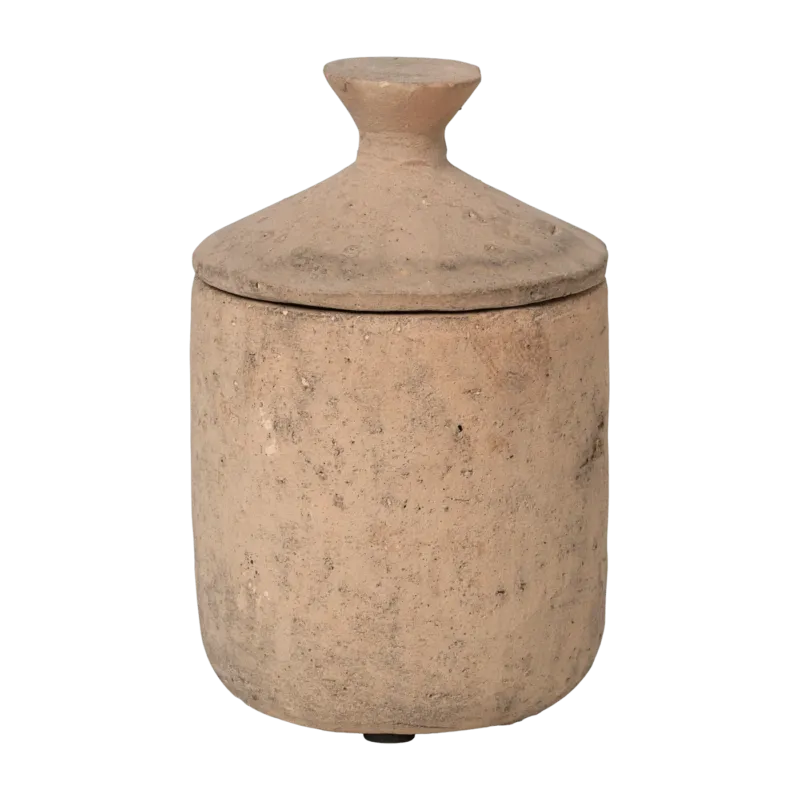 Bougie parfumée en terre cuite Sienne claire 8 x 13 cm Ura - Ferm Living - The Cool Republic