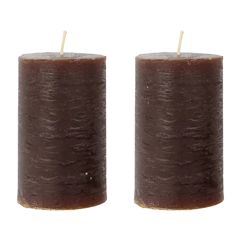Bougie Pilier Cire Rustique Cognac - House Doctor - The Cool Republic