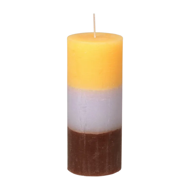Bougie tricolore marron violet orange 17 cm Rainbow - Broste Copenhagen - The Cool Republic