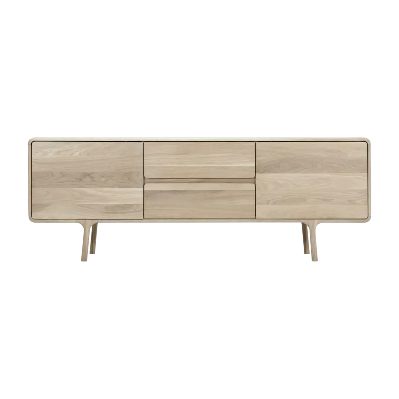 Buffet bas en chêne blanchi huilé 45 x 180 cm Fawn - Gazzda - The Cool Republic