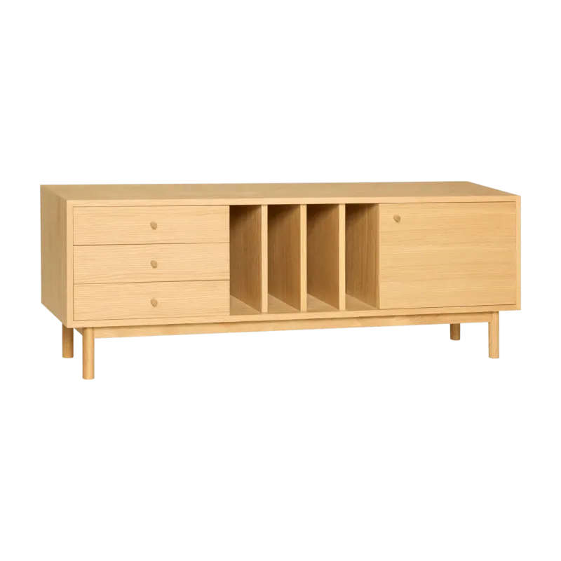 Buffet en bois de chêne naturel 140x37x50cm Nobby - Hübsch - The Cool Republic