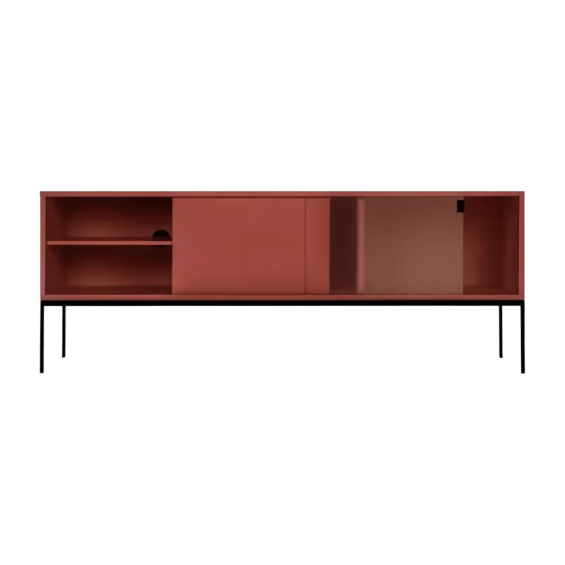 Buffet en mdf et acier terracotta Met Media - noo.ma - The Cool Republic