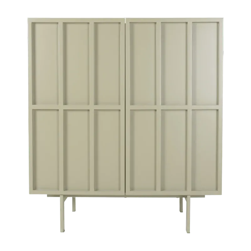 Buffet haut en bois mdf et métal caillou 80 x 40 x 89 cm - Hkliving - The Cool Republic