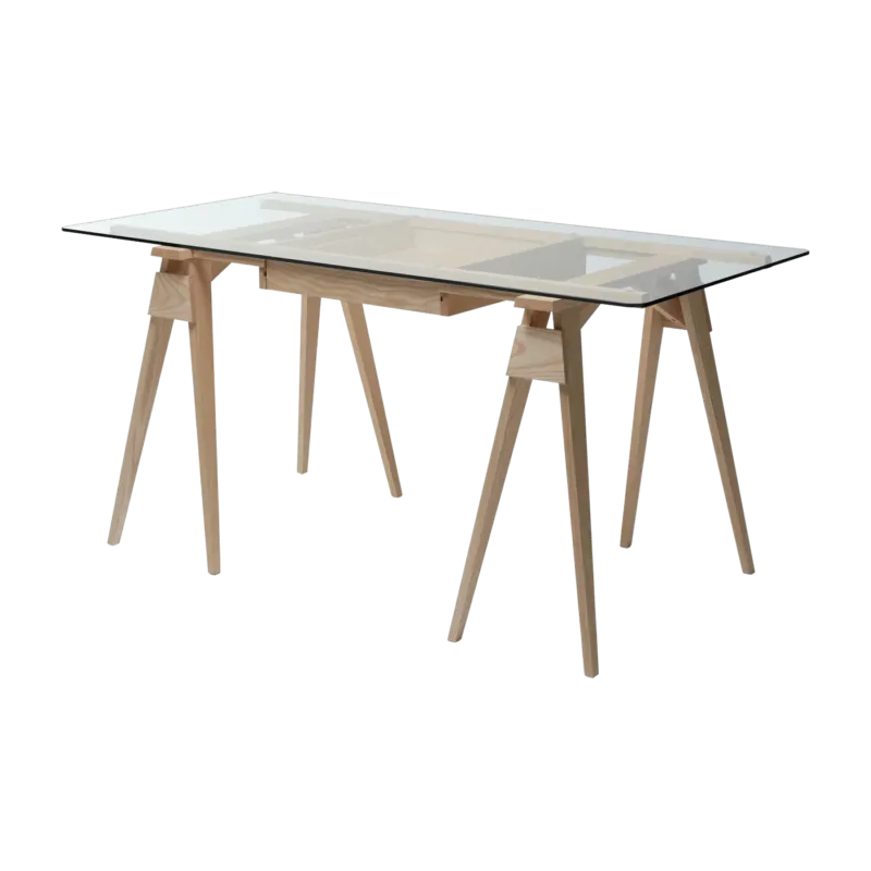 Bureau en verre et chêne Arco - Design House Stockholm - The Cool Republic