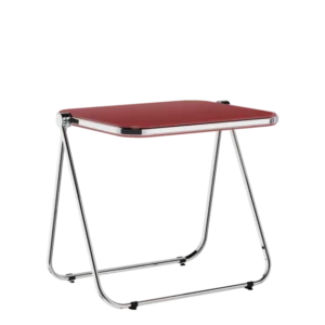Bureau pliable en acier rouge opaque mat et chrome 83 x 65 x 73 cm Platone - Anonima Castelli - The Cool Republic