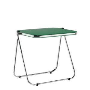 Bureau pliable en acier vert opaque mat et chrome 83 x 65 x 73 cm Platone - Anonima Castelli - The Cool Republic