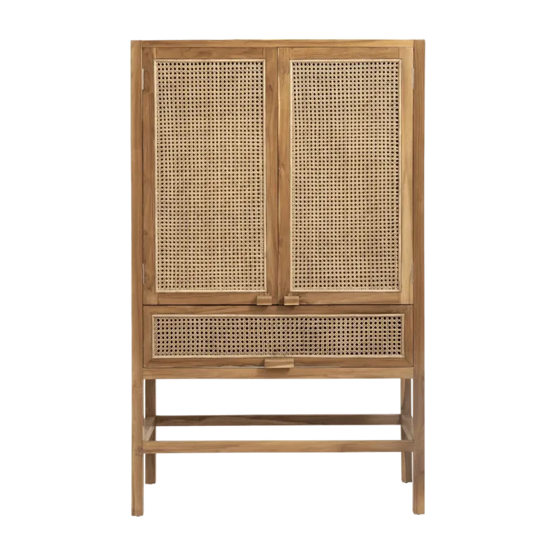 Cabinet en teck et cannage - Nordal - The Cool Republic
