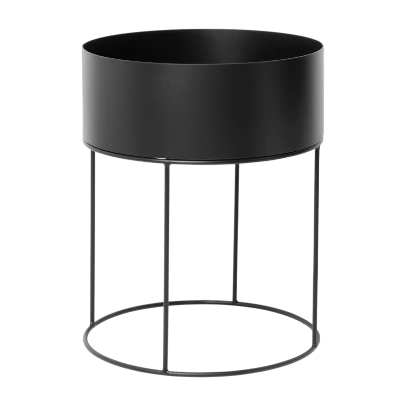 Cache-pot en acier noir 40 x 50 cm Plant Box - Ferm living - The Cool Republic