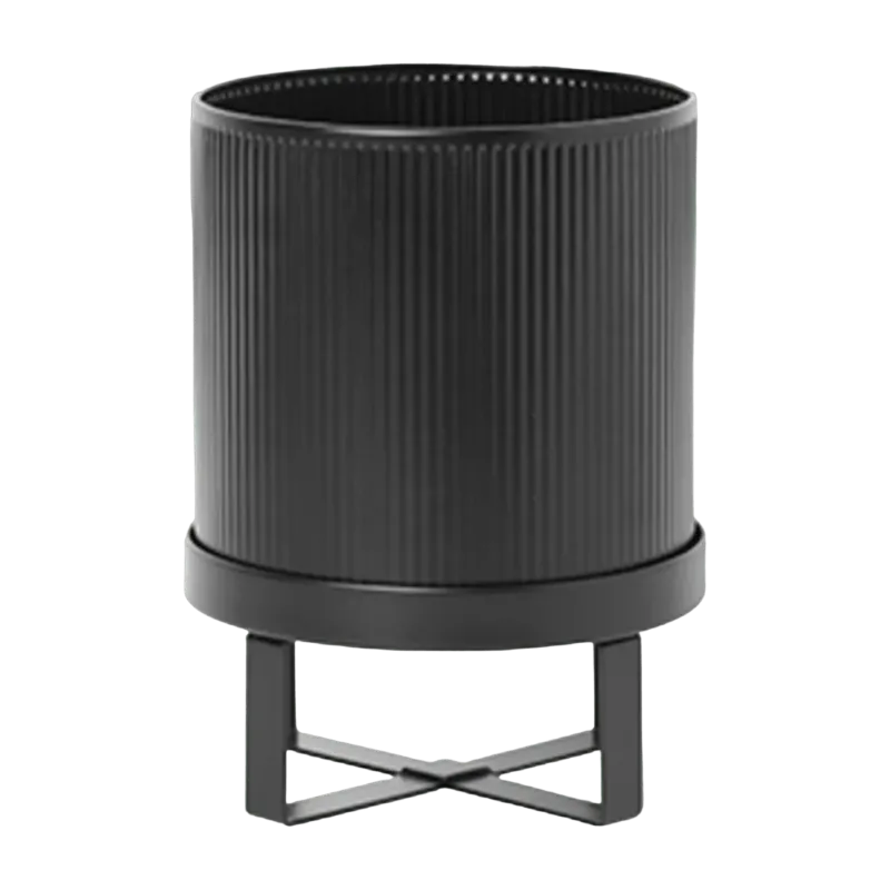 Cache-pot en acier noir Bau Pot - Ferm Living - The Cool Republic