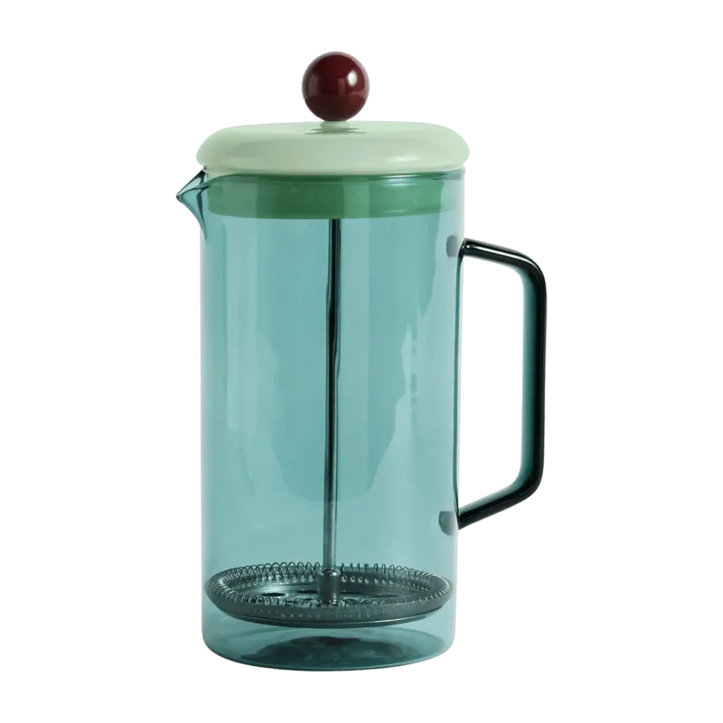 Cafetière en verre avec infuseur à presse bleue - HAY - The Cool Republic