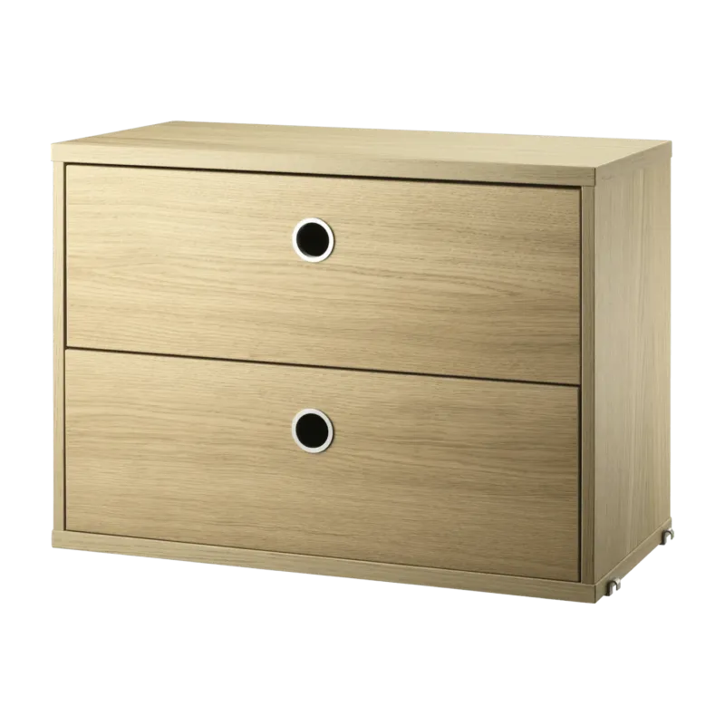 Caisson 2 tiroirs en chêne l58 cm - String furniture - The Cool Republic
