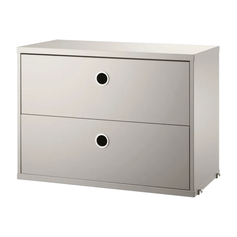Caisson 2 tiroirs en MDF beige l58 cm - String furniture - The Cool Republic