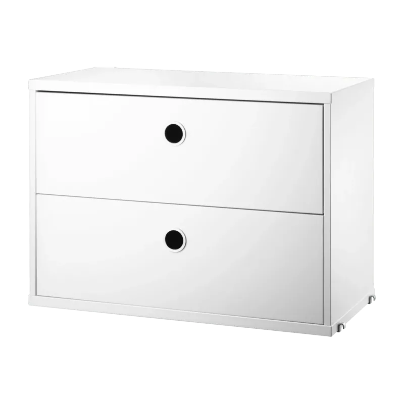 Caisson 2 tiroirs en mdf blanc l58 cm - String furniture - The Cool Republic