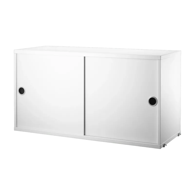 Caisson blanc 2 portes coulissantes 78 x 30 x 42 cm - String furniture - The Cool Republic