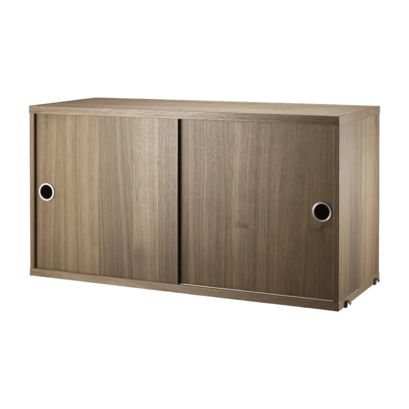 Caisson en noyer 2 portes coulissantes 78 x 30 x 42 cm - String furniture - The Cool Republic