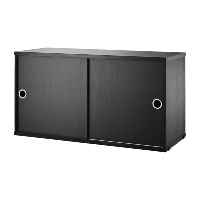 Caisson noir 2 portes coulissantes - String furniture - The Cool Republic