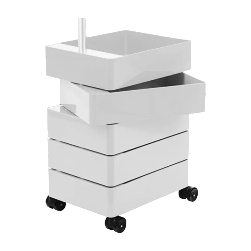 Caisson sur roulettes 5 tiroirs gris avec roues noires 360° Container - Magis - The Cool Republic