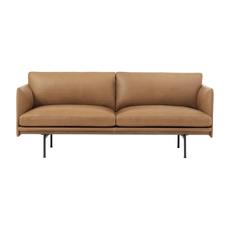 Canapé 2 places en cuir cognac Outline - Muuto - The Cool Republic