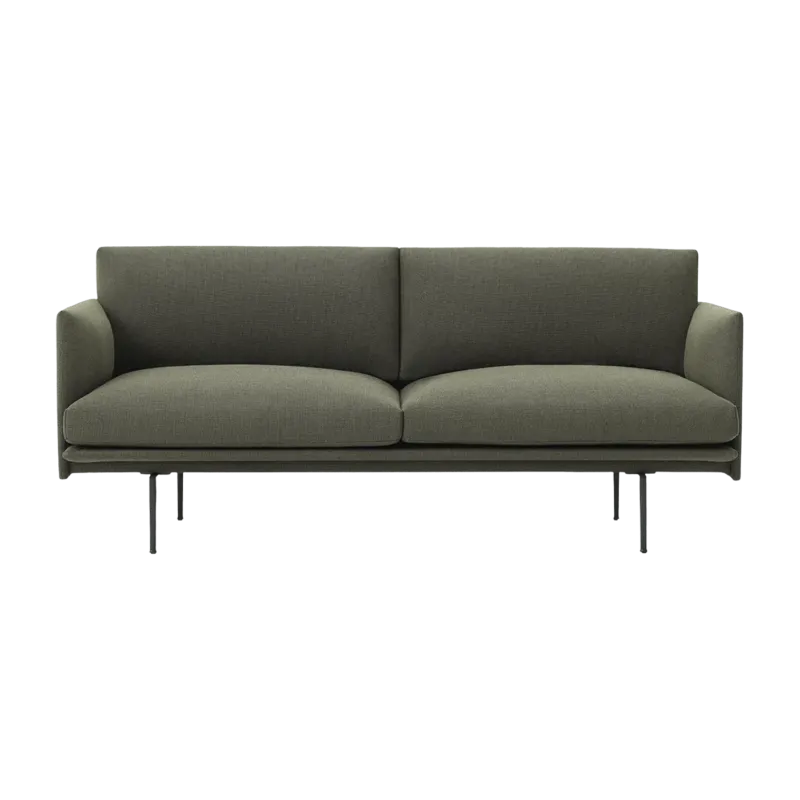 Canapé 2 places vert kaki Outline - Muuto - The Cool Republic