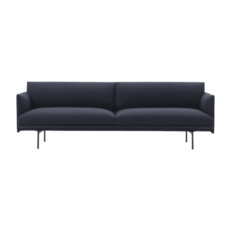 Canapé 3 places bleu foncé Outline - Muuto - The Cool Republic