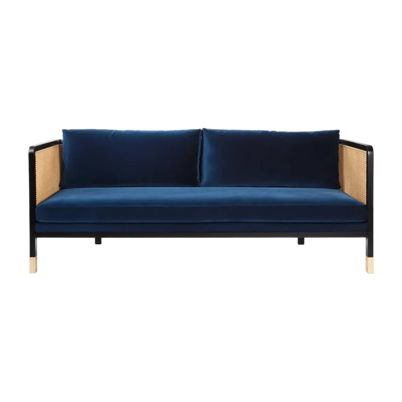 Canapé 3 places en velours bleu marine Cannage - RED Edition - The Cool Republic