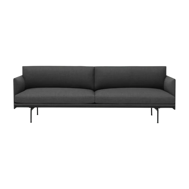 Canapé 3 places gris anthracite Outline - Muuto - The Cool Republic