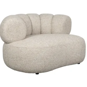 Canapé arrondi en tissu beige 120x98x66cm Georgia - Dutchbone - The Cool Republic