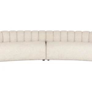 Canapé arrondi en tissu beige 4,5 places Duvane - Dutchbone - The Cool Republic