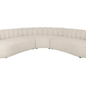 Canapé arrondi en tissu beige 7 places Duvane - Dutchbone - The Cool Republic