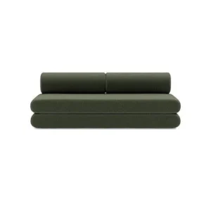 Canapé convertible avec deux coussins ronds en polyester recyclé kaki 200x90x65cm Circlus - Inovation Living - The Cool Republic
