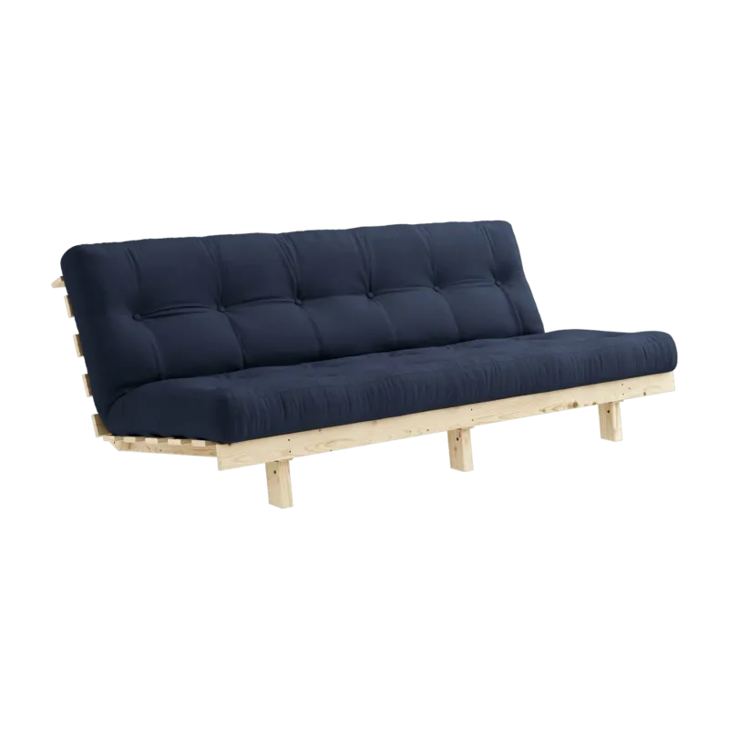 Canapé convertible en bois de pin et matelas bleu marine 100x190cm Lean - Karup Design - The Cool Republic