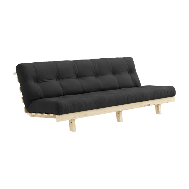 Canapé convertible en bois de pin et matelas gris foncé 100x190cm Lean - Karup Design - The Cool Republic