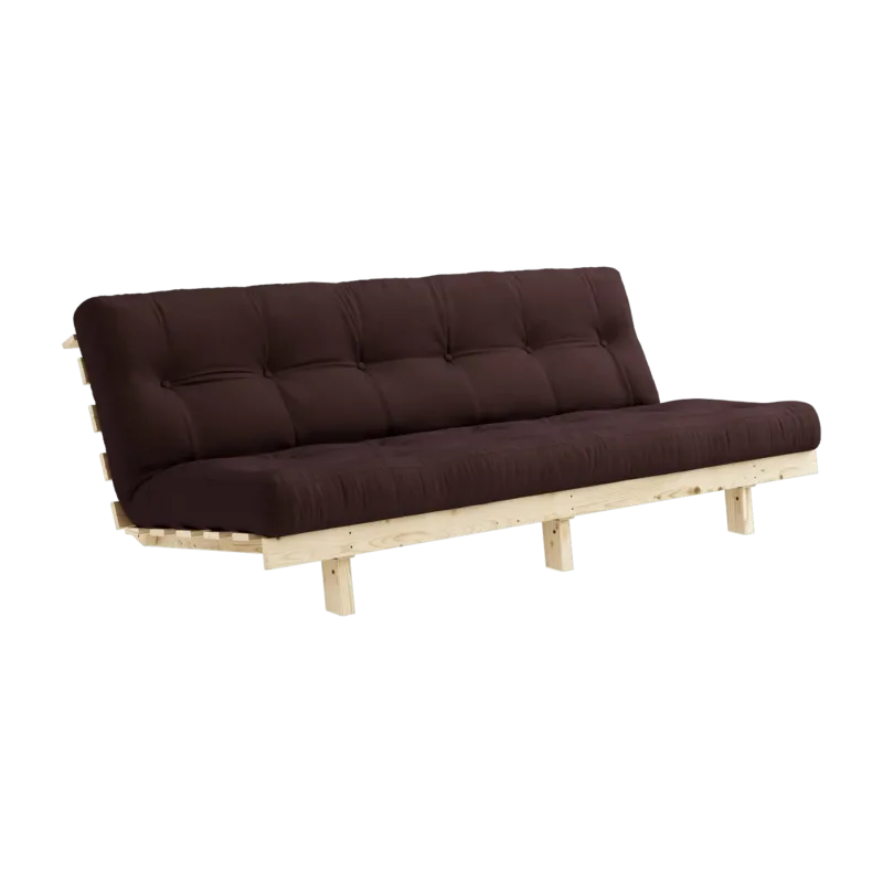 Canapé convertible en bois de pin et matelas marron 100x190cm Lean - Karup Design - The Cool Republic