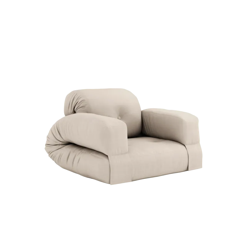 Canapé convertible en coton beige 90x122x66cm Hippo - Karup Design - The Cool Republic