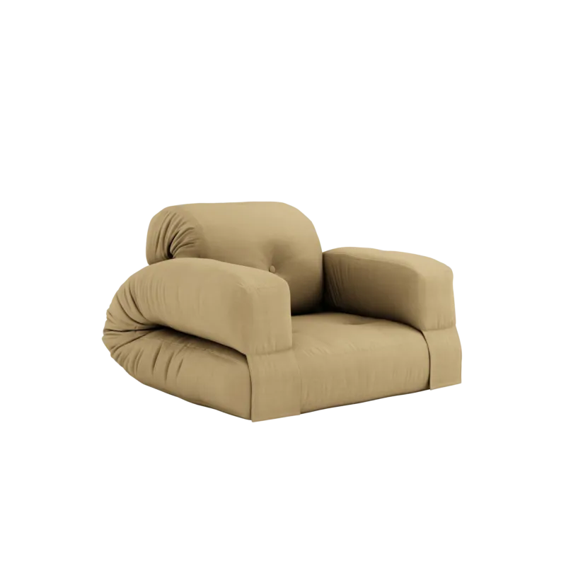 Canapé convertible en coton beige blé 90x122x66cm Hippo - Karup Design - The Cool Republic