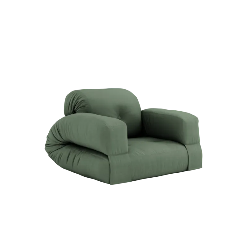 Canapé convertible en coton olive green 90x122x66cm Hippo - Karup Design - The Cool Republic
