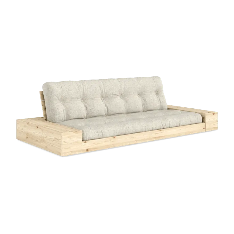 Canapé convertible en pin 244x166cm avec son futon soft chalk et ses rangements Base - Karup Design - The Cool Republic