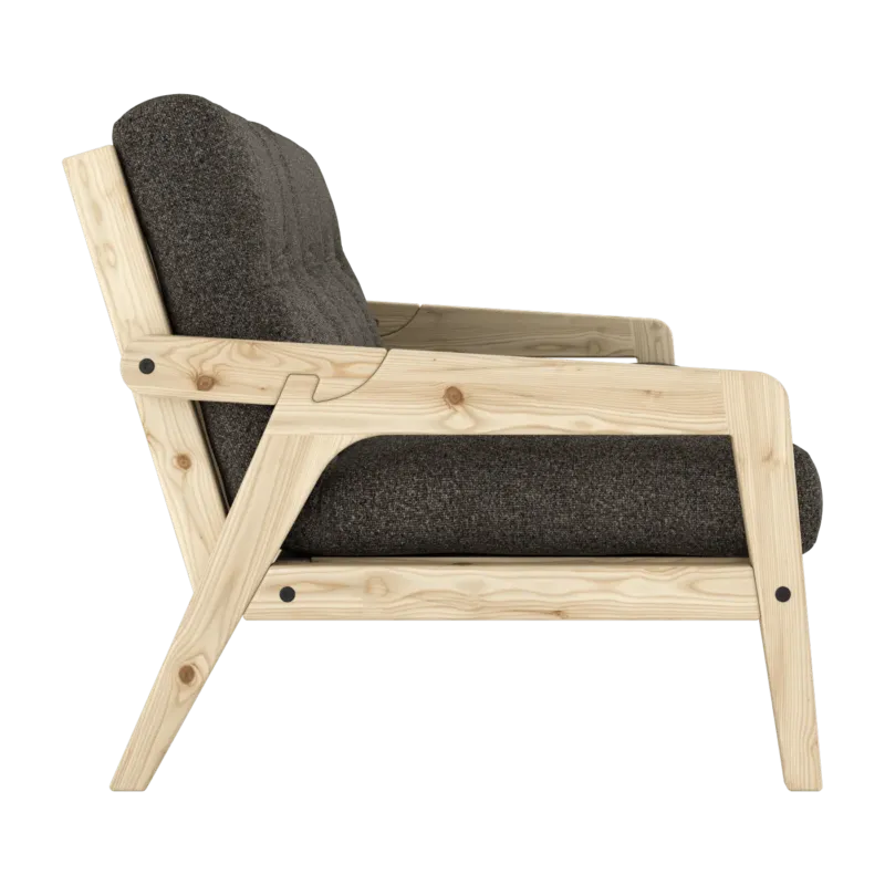 Canapé convertible en pin avec son matelas futon mellow brown Grab - Karup Design - The Cool Republic