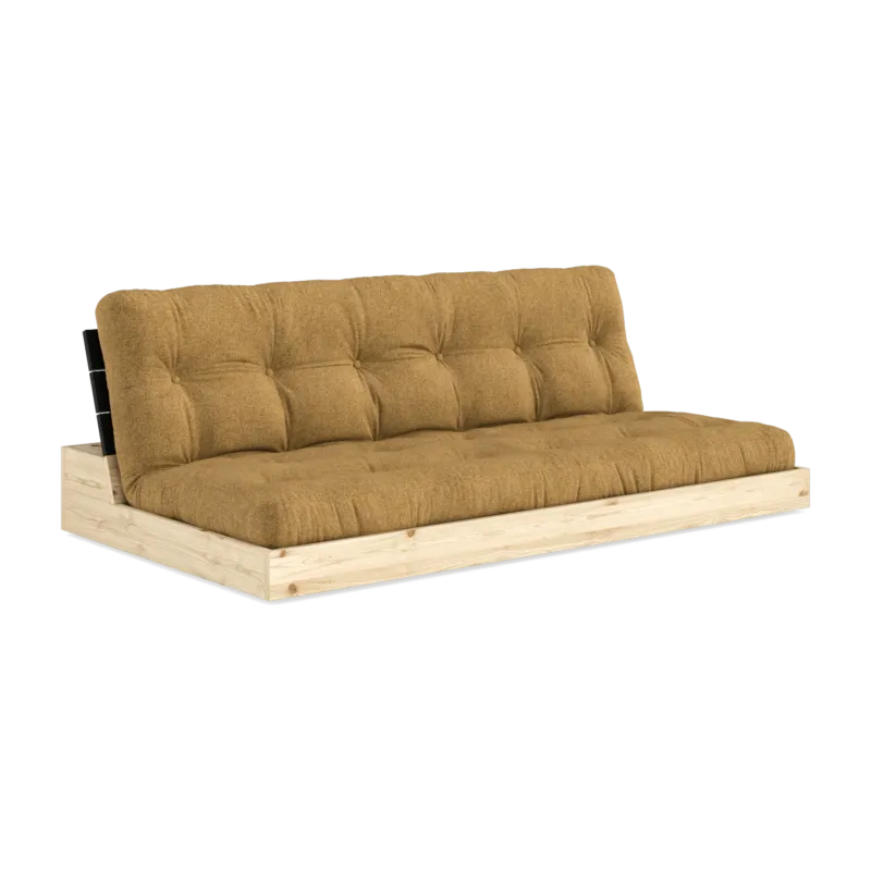 Canapé convertible en pin noir 196x166cm avec son futon golden ochre Base - Karup Design - The Cool Republic