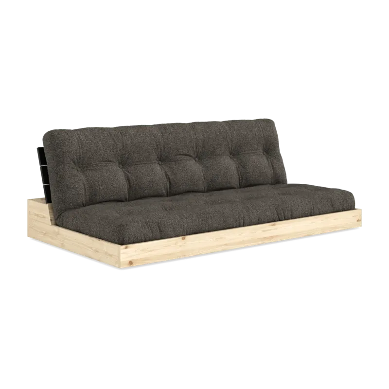 Canapé convertible en pin noir 196x166cm avec son futon mellow brown Base - Karup Design - The Cool Republic