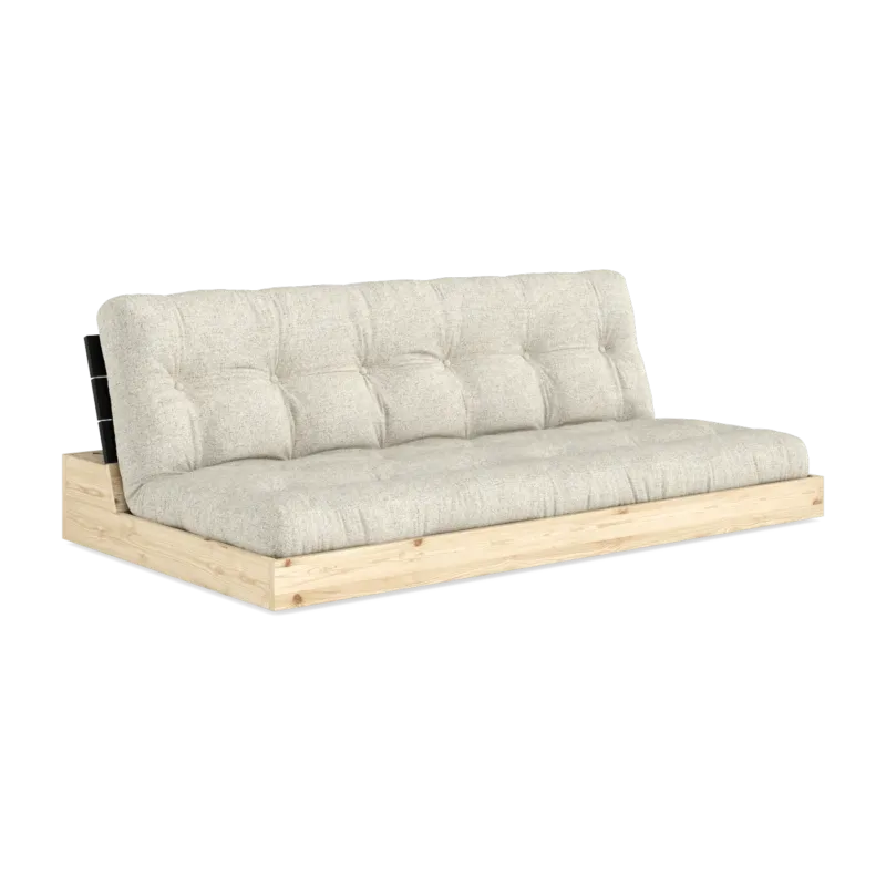 Canapé convertible en pin noir 196x166cm avec son futon soft chalk Base - Karup Design - The Cool Republic