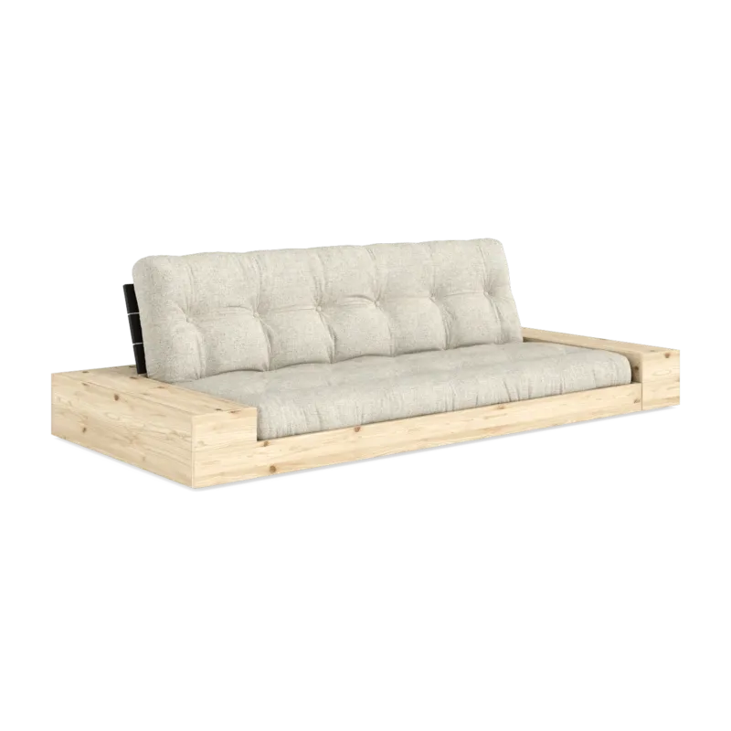 Canapé convertible en pin noir 244x166cm avec futon beige et rangements Base - Karup Design - The Cool Republic