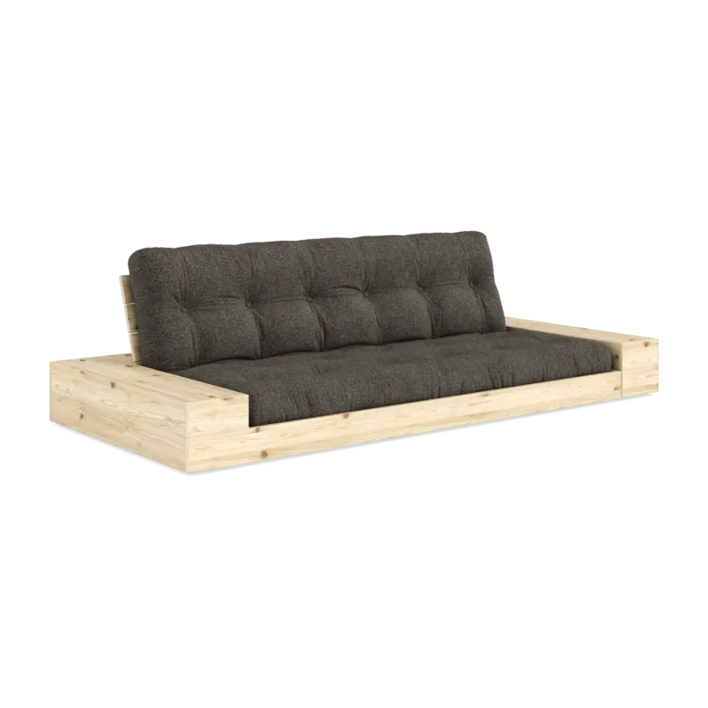 Canapé convertible en pin noir 244x166cm avec futon marron et rangements Base - Karup Design - The Cool Republic