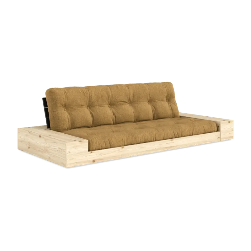 Canapé convertible en pin noir 244x166cm avec futon ocre et rangements Base - Karup Design - The Cool Republic