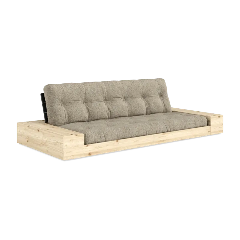 Canapé convertible en pin noir 244x166cm avec futon sand et rangements Base - Karup Design - The Cool Republic