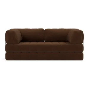 Canapé convertible en polyester recyclé marron 208x104x77cm Cozypad - Innovation living - The Cool Republic